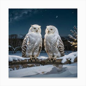 Owl Couple Canvas Print