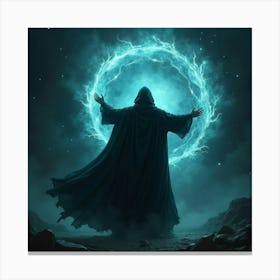 A Dark Mage Conjuring A Vortex Of Shadowy Energy 1 Canvas Print