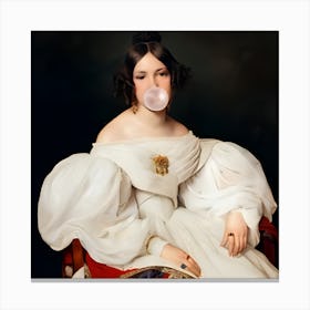 Lady With A Bubble Canvas Print