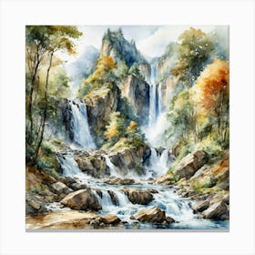 Fantasy Waterfall Scene Canvas Print