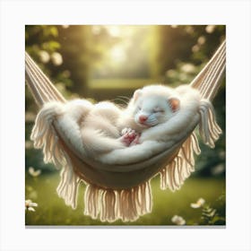 Ferret Sleeping In A Hammock 1 Canvas Print