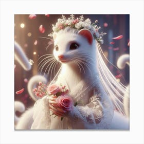 Mouse In A Wedding Dress Canvas Print