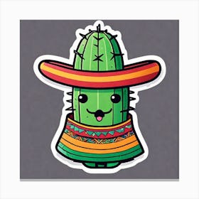 Cactus In A Sombrero Canvas Print