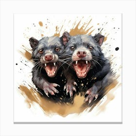 Tasmanian Devils Cartoon 1 Leinwandbild