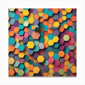 3d Hexagonal Background Canvas Print