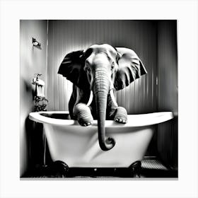Elephant In Bathtub 1 Canvas Print
