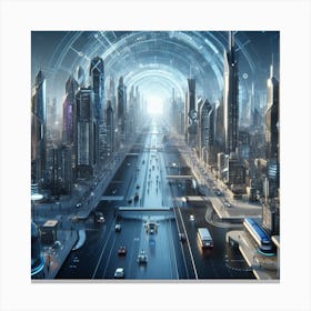 Futuristic Cityscape 48 Canvas Print