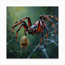 Black Widow Spider Oil On Canvas 3 Canvas Print