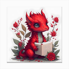 Dragon Reading A Book 1 Canvas Print