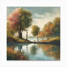 Autumn On The Lake Canvas Print