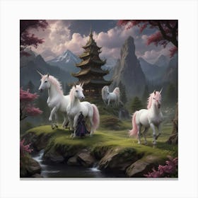 Asian Unicorns Canvas Print