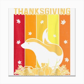 Thanksgiving Retro Honey Badger Matching Family Pajamas Canvas Print