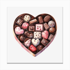 Heart Shaped Box Of Chocolates Canvas Print