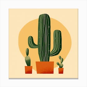 Cactus Illustration Art 98 Canvas Print