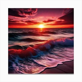 Sunset At The Beach 355 Canvas Print