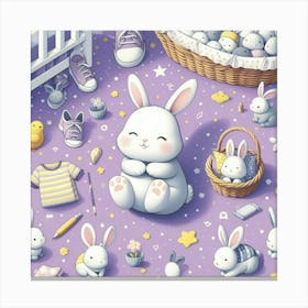 Easter Bunnies Nursery 1 Canvas Print