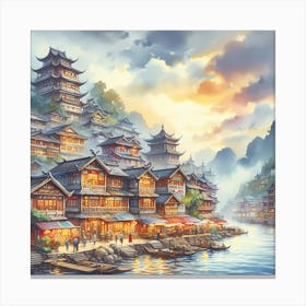 Chinese Village 6 Canvas Print