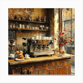 Coffee Shop Art Canvas Print