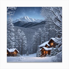 A Dreamy Winter Wonderland With Snow 2 Canvas Print