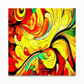 Vibrant colorful abstract spiral wallpaper with ornate shapes Canvas Print