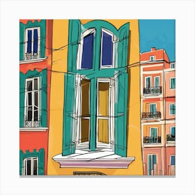 Lisbon Window in Matisse Style 4 Canvas Print