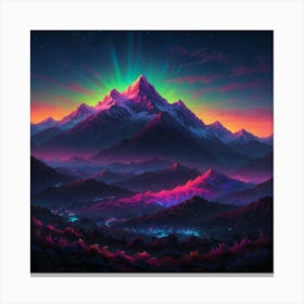 Night In The Mountains 5 Canvas Print