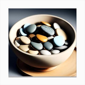 Pebbles In A Bowl 8 Canvas Print