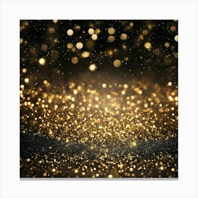 Gold Glitter Bokeh Background 1 Canvas Print