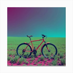 Red Bicycle In The Field 1 Canvas Print