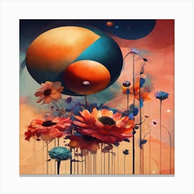 Abstract Flower Painting Canvas Print