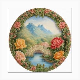 Bridge Of Roses Canvas Print