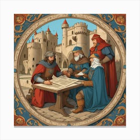 Knights Of The Round Table Canvas Print