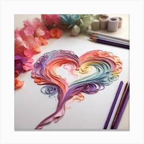 Quilling Heart Canvas Print