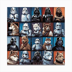 Paw Wars Collage Canvas Print