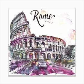 Watercolor Of Rome 1 Canvas Print