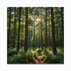 Ferns In The Forest 3 Canvas Print