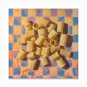 Rigatoni Pasta Checkerboard 2 Canvas Print