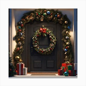 Christmas Door 71 Canvas Print