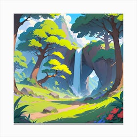 Waterfall In The Forest Canvas Print