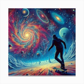 Skateboarder In Space 1 Canvas Print