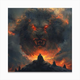 Lion in the Night Sky Canvas Print