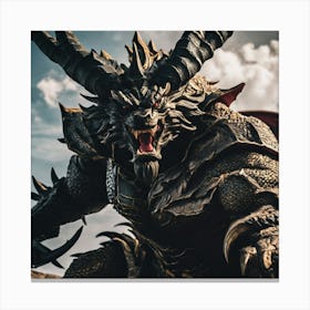 Demon With Horns Canvas Print