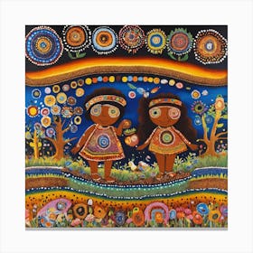Two Girls In The Forest Canvas Print