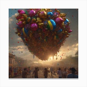 Balloons In The Sky Canvas Print