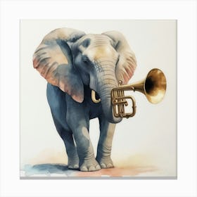 Elephant With A Trumpet 1 Canvas Print