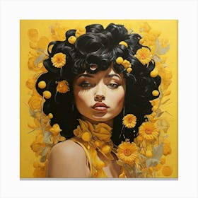 Woman With Flowers Canvas Print