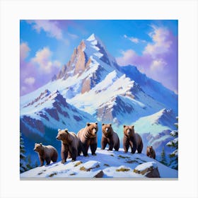 Bears In The Mountains Canvas Print