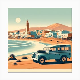 Vintage Land Rover, Morocco. Vintage  Canvas Print