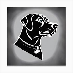 Labrador Retriever, Black and white illustration, Dog drawing, Dog art, Animal illustration, Pet portrait, Realistic dog art Canvas Print