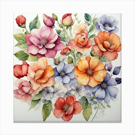 Watercolor Flowers Canvas Print